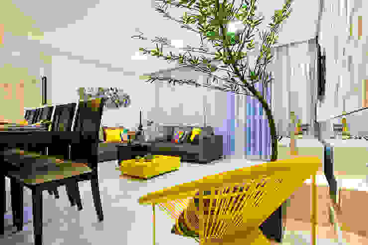Amanda Pinheiro Design de interiores Modern living room Yellow