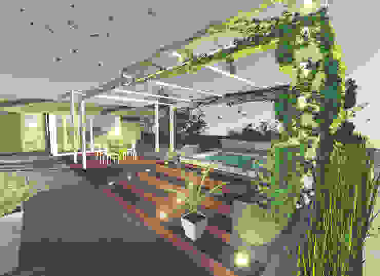 a5studio Modern balcony, veranda & terrace