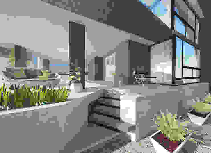 a5studio Modern corridor, hallway & stairs