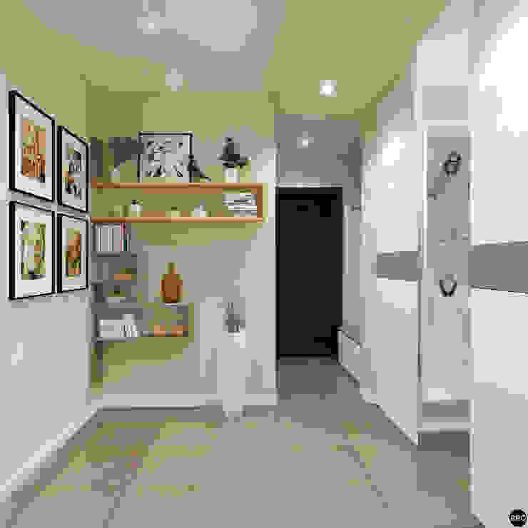 BRO Design Studio Minimalist corridor, hallway & stairs