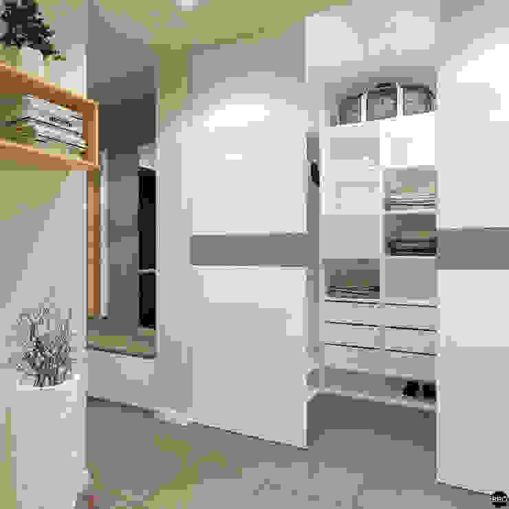 BRO Design Studio Minimalist corridor, hallway & stairs