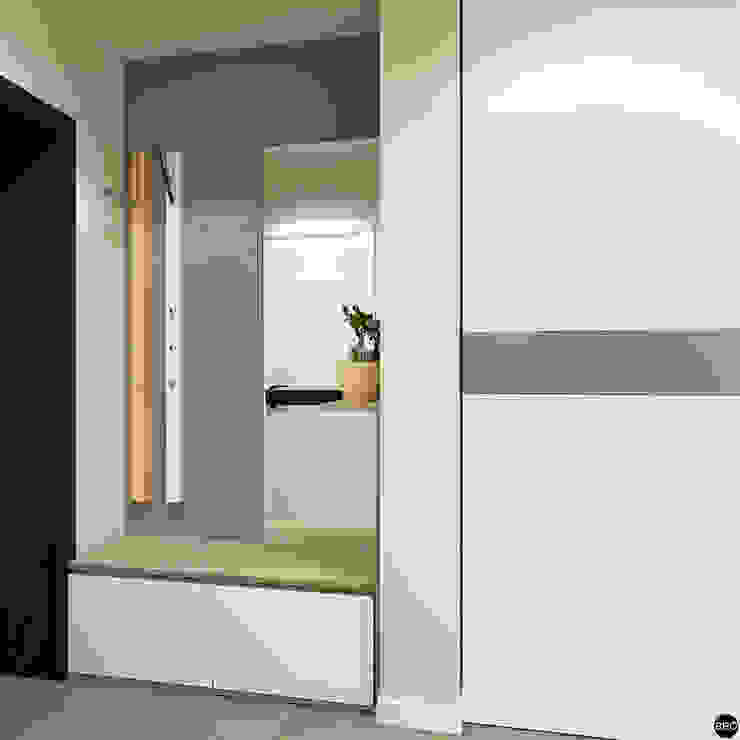 BRO Design Studio Minimalist corridor, hallway & stairs