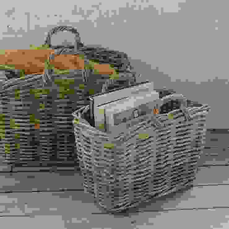 Grey Kooboo Set of 2 Storage Baskets The Cotswold Company Гостиная в стиле кантри Дерево