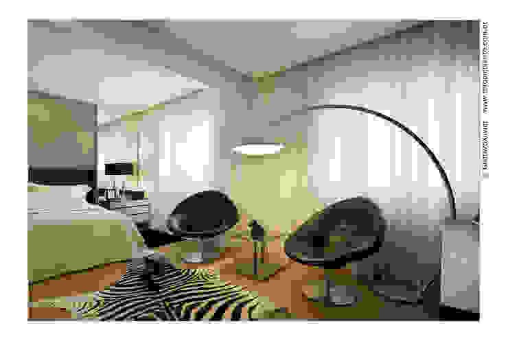 APTO BELVEDERE, Cassio Gontijo Arquitetura e Decoração Cassio Gontijo Arquitetura e Decoração Modern style bedroom Iron/Steel Beige Lighting