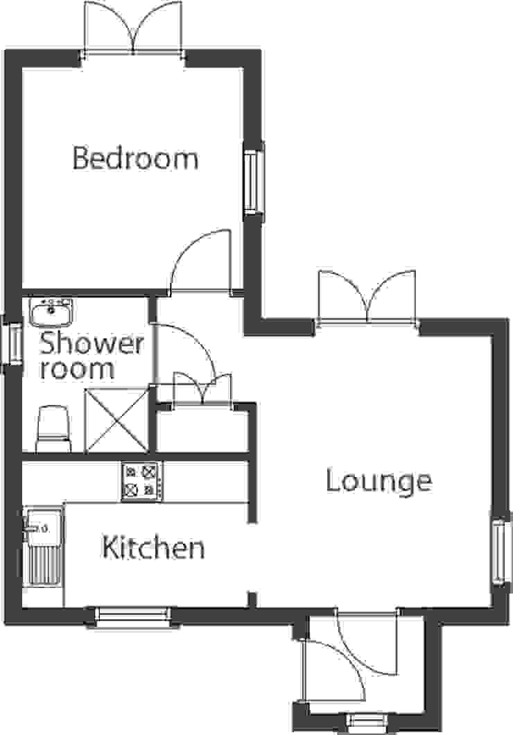 One bedroom Wee House Floor Plan The Wee House Company 클래식스타일 주택