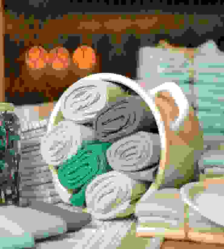 Gestrickte Tücher homify Skandinavische Badezimmer Baumwolle Textilien und Accessoires