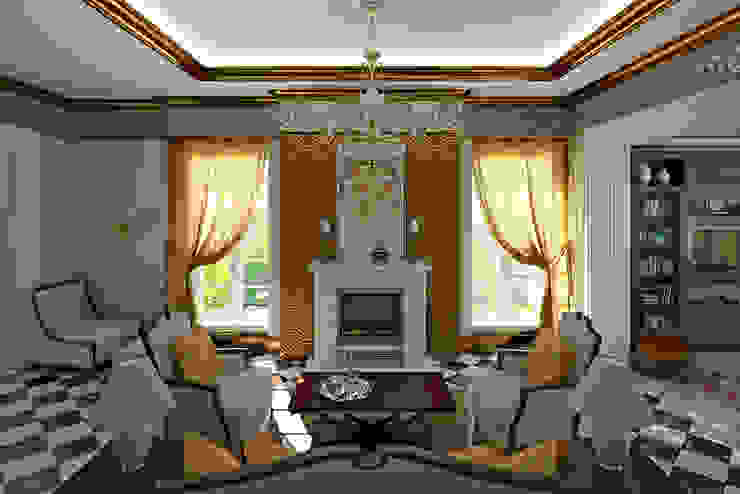 Living room in Art Deco style., Design studio of Stanislav Orekhov. ARCHITECTURE / INTERIOR DESIGN / VISUALIZATION. Design studio of Stanislav Orekhov. ARCHITECTURE / INTERIOR DESIGN / VISUALIZATION. Modern living room