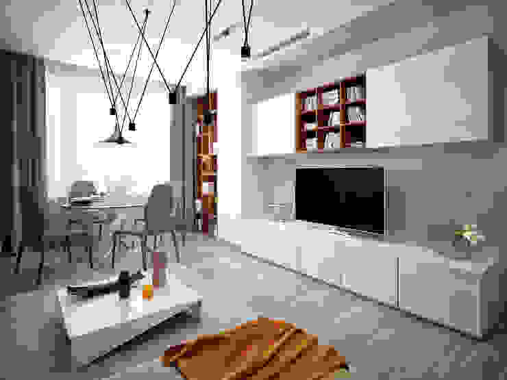 Квартира на Ленинградском шоссе, Михаил Новинский (MNdesign) Михаил Новинский (MNdesign) Minimalistische Wohnzimmer