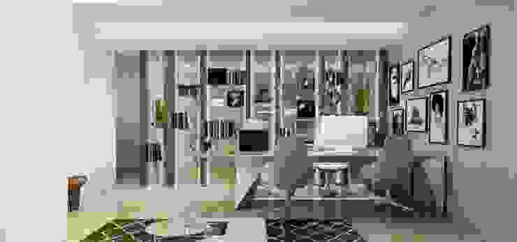 Интерьер двухуровневой квартиры, Швейцария, Локарно, LOFTING LOFTING Рабочий кабинет в эклектичном стиле