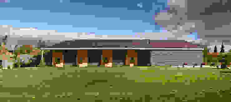 Casa de campo en Ancín. Fachada Ignacio Quemada Arquitectos Casas minimalistas Rojo