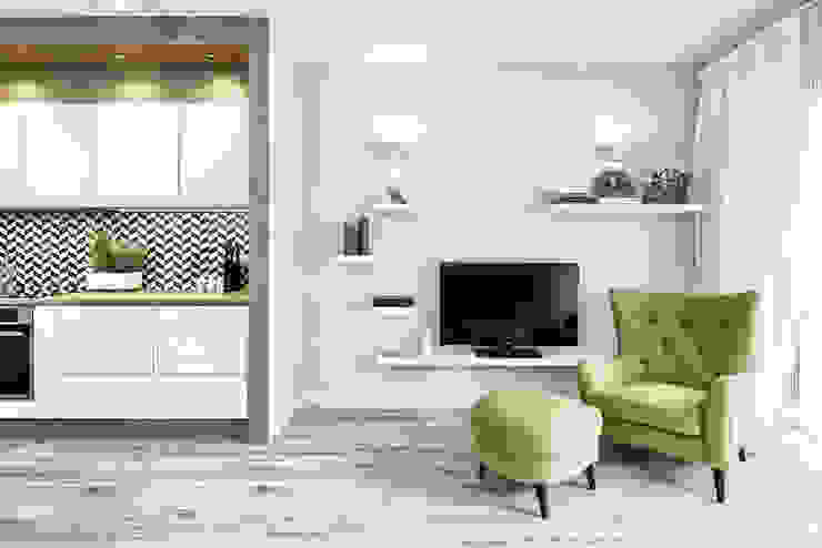 MIESZKANIE POKAZOWE NA OŁTASZYNIE Skandynawski salon od Q2Design Skandynawski
