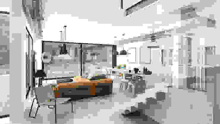 Projekty domów - House x06 Majchrzak Pracownia Projektowa Nowoczesny salon dom,dompp,majchrzak,majchrzakpp,majchrzak pracownia,architekt,house,x06,projekt,projekty domów,gotowe,indywidualne