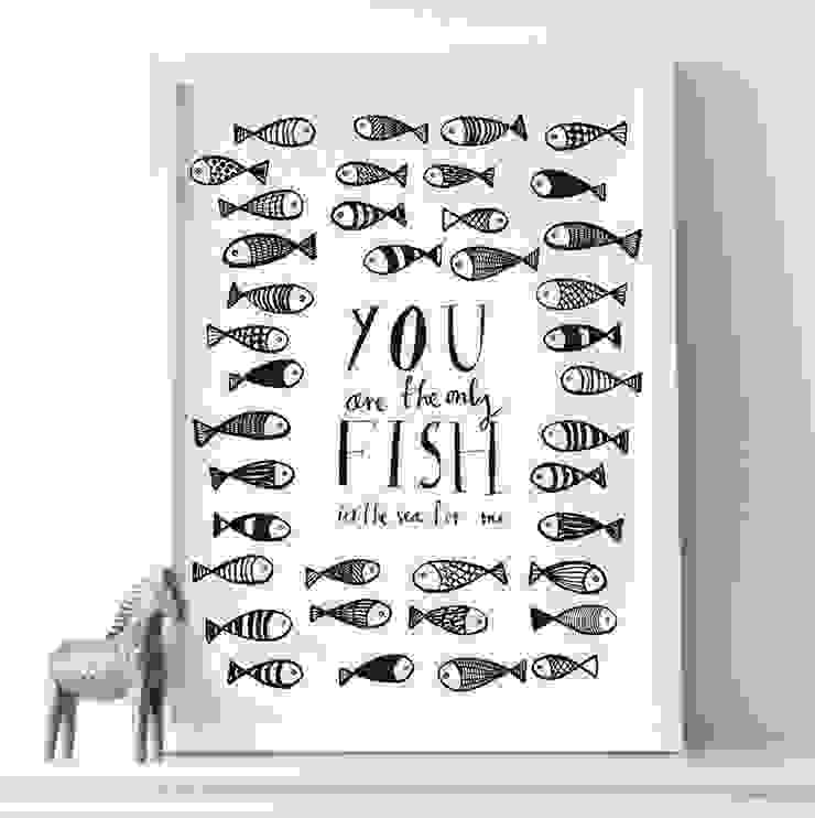 You are the only fish in the sea print Karin Åkesson Design Weitere Zimmer Papier Schwarz Bilder & Gemälde