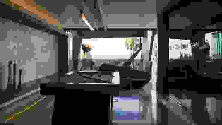 House in Kloof Road Nico Van Der Meulen Architects Sala multimediale moderna