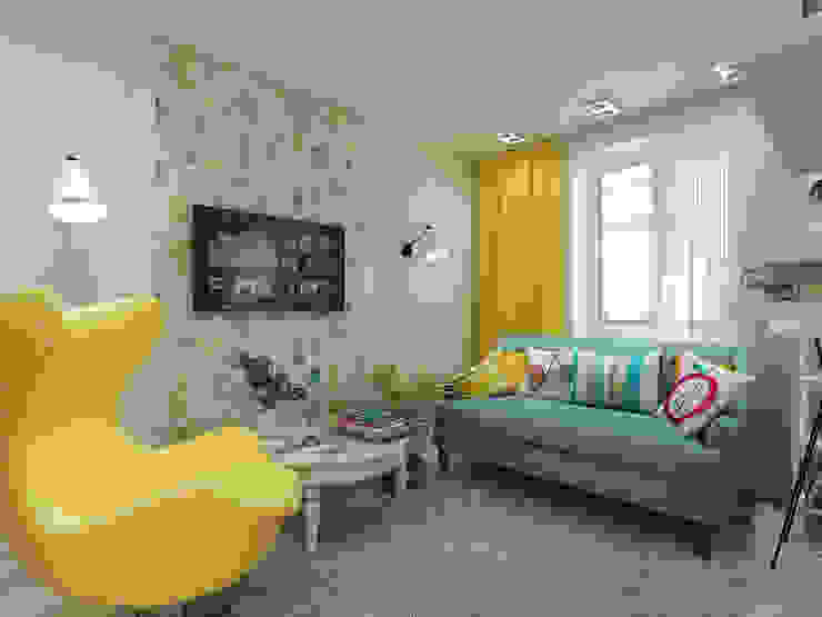 Details, design studio 에클레틱 거실 황색