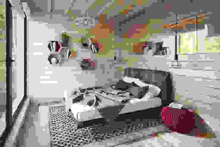 NEWOOD - Современные деревянные дома Camera da letto eclettica Legno Variopinto