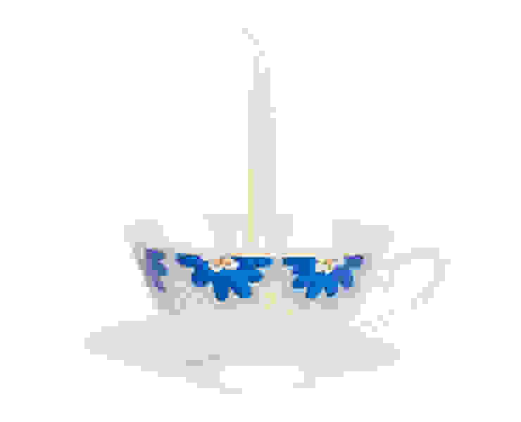 Lieselotte Kerzenhalter aus Vintage-Sammeltasse Lieselotte EsszimmerAccessoires und Dekoration Porzellan Blau