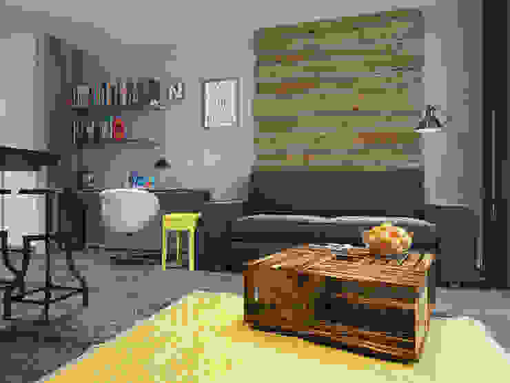 Salas de estar industriais por Дизайн-бюро № 11 Industrial