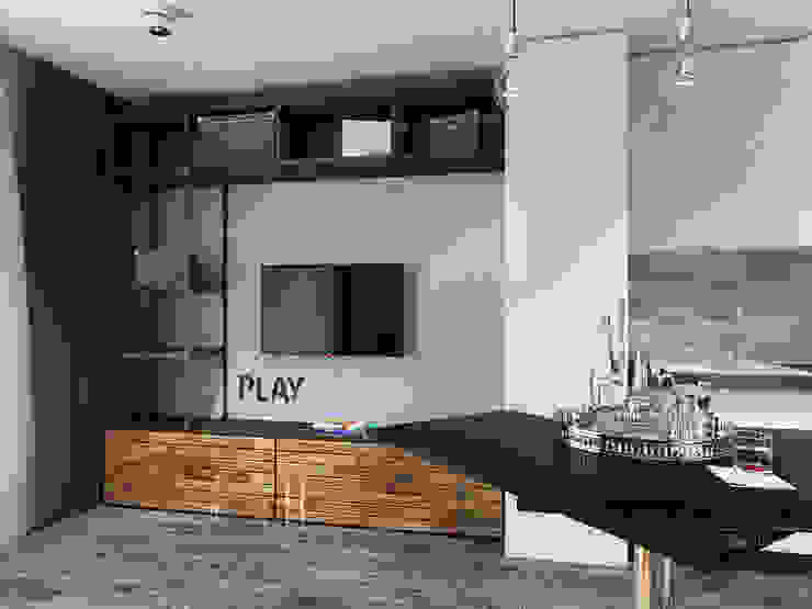 Salas de estar industriais por Дизайн-бюро № 11 Industrial