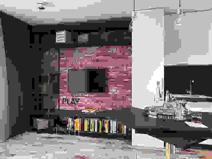 Salas de estar industriais por Дизайн-бюро № 11 Industrial