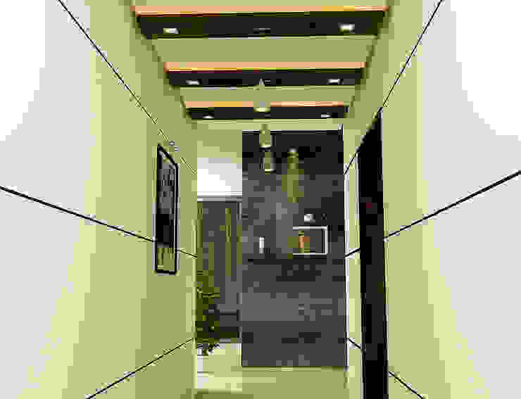 Foyer BN Architects Modern corridor, hallway & stairs