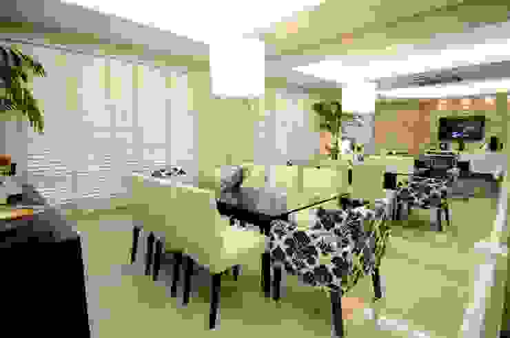 Sala Estar /Jantar Residência Angela Ognibeni Arquitetura e Interiores Salas de jantar modernas