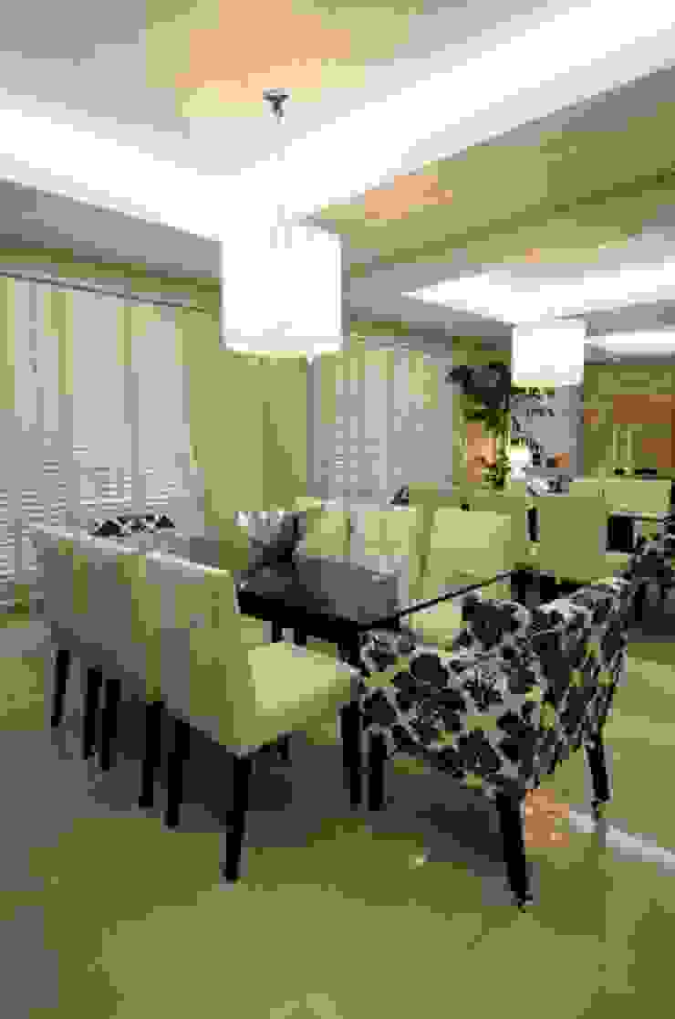 Sala Estar /Jantar Residência Angela Ognibeni Arquitetura e Interiores Salas de jantar modernas