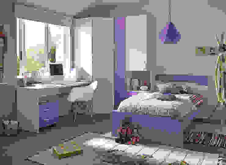Base.3, MUEBLES ORTS MUEBLES ORTS Moderne Schlafzimmer Holzspanplatte Lila/Violett Betten und Kopfteile