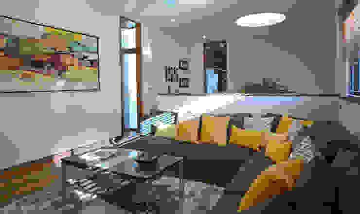 homify Moderne Wohnzimmer Textil Gelb Sofas und Sessel
