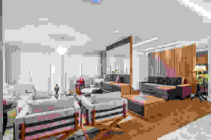 Salas de estar modernas por Patrícia Azoni Arquitetura + Arte & Design Moderno Madeira Acabamento em madeira