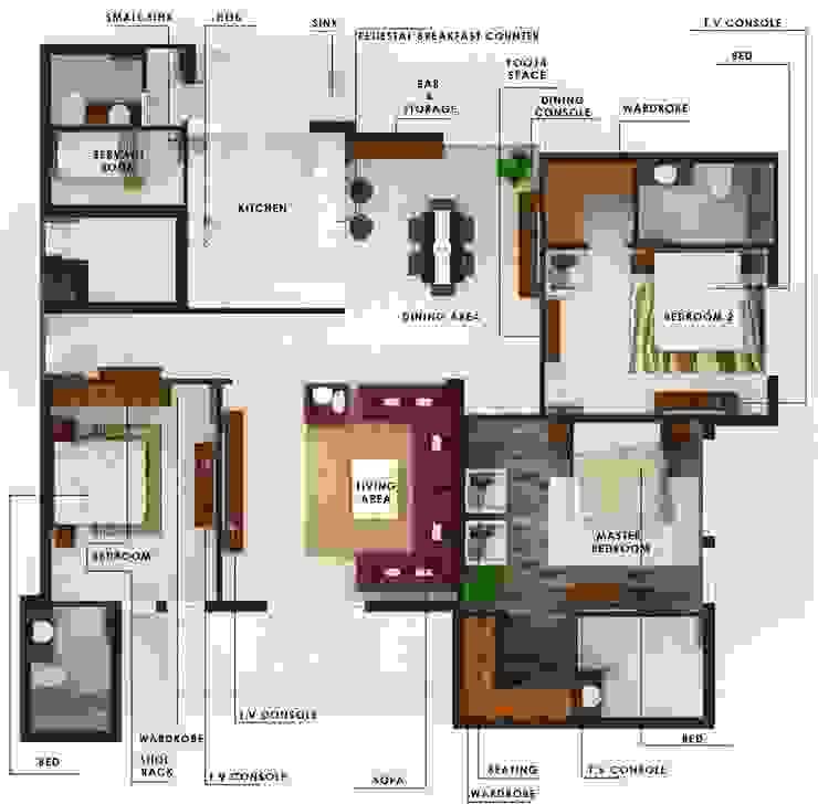 Singh Residence Space Interface Modern walls & floors