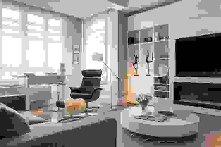 Laura Yerpes Estudio de Interiorismo Eklektyczny salon Szary