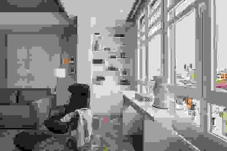 Laura Yerpes Estudio de Interiorismo Eklektyczny salon Szary