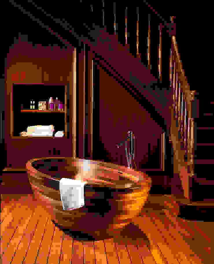 Freistehende Echtholz Badewanne BAULA American Walnut Badefieber Moderne Badezimmer Massivholz