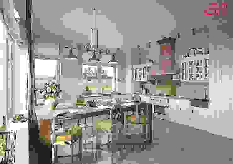 Дизайн кухни в стиле кантри. Современные идеи и фото Olga’s Studio Кухня в стиле кантри Бежевый