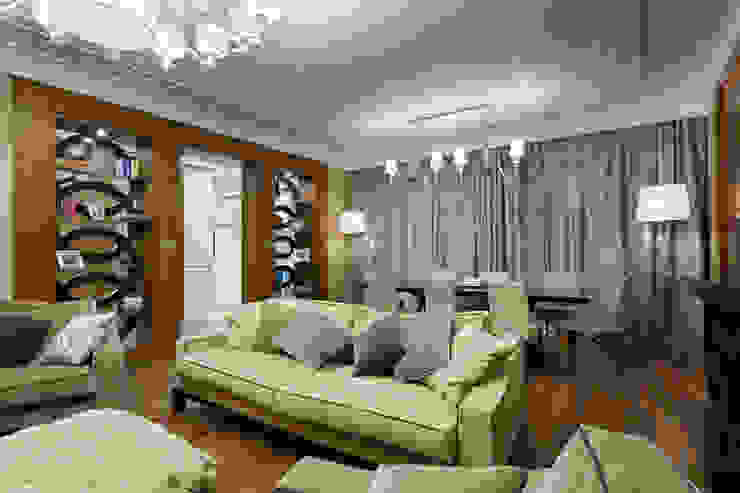 Salas de estar ecléticas por Студия дизайна интерьера 'Юдин и Новиков' Eclético