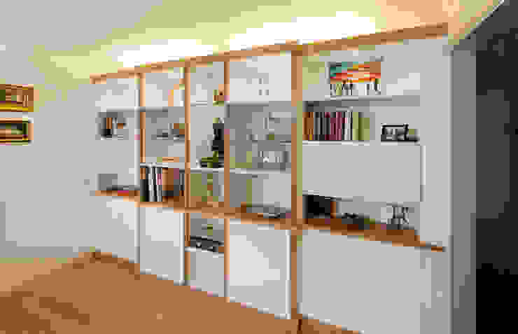 Break Front Cupboards & Shelving - ​With lighting switched on Martin Greshoff Furniture Modern living room