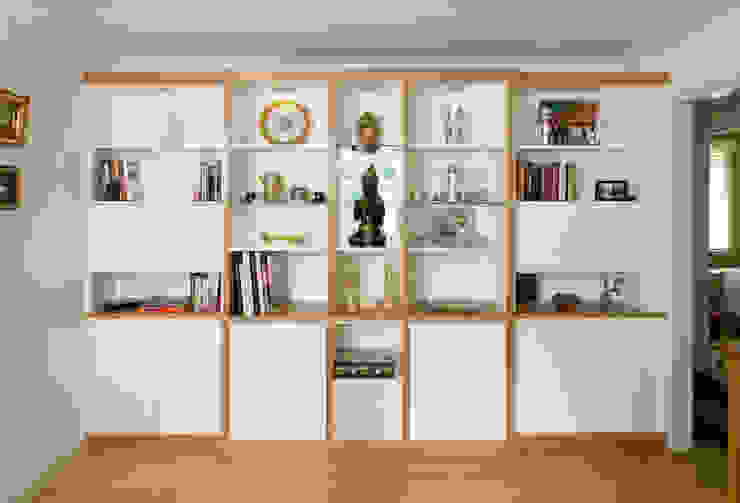 Break Front Cupboards & Shelving - ​Without lighting switched on Martin Greshoff Furniture Modern living room