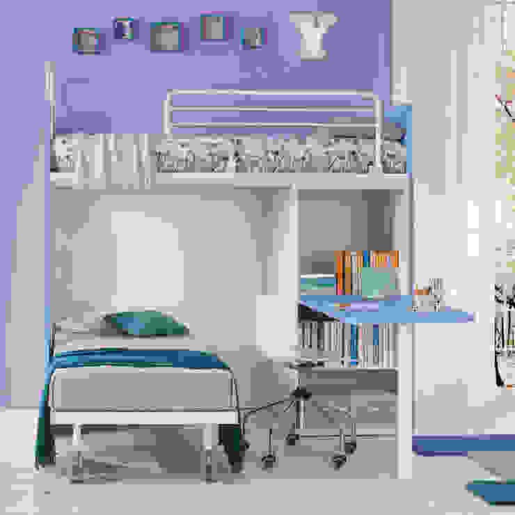 'Genio I' bunk bed with writing desk by Corazzin homify Дитяча кімната Дерево Різнокольорові Ліжка та дитячі ліжечка