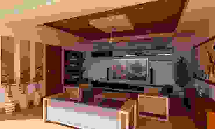 SALA DE ENTRETENIMIENTO OLLIN ARQUITECTURA Salas multimedia de estilo moderno