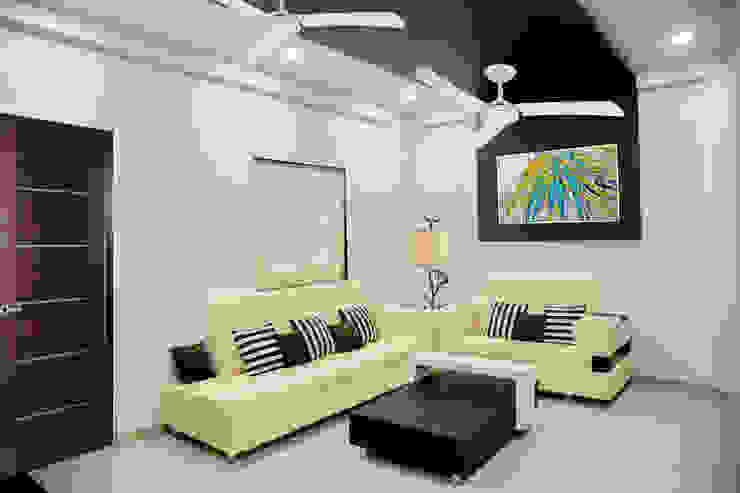 3 BHK Sample Flat, ZEAL Arch Designs ZEAL Arch Designs Modern living room Furniture,Property,Couch,Living room,Interior design,Lighting,House,Comfort,Shade,Ceiling fan