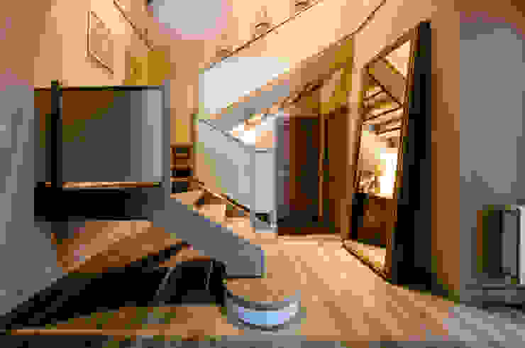 BLOS Arquitectos 모던스타일 복도, 현관 & 계단 베이지