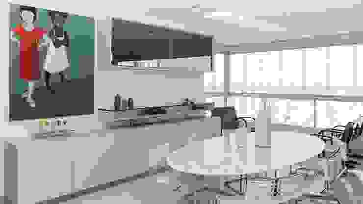 VZ Arquitetas Salle à manger moderne Blanc