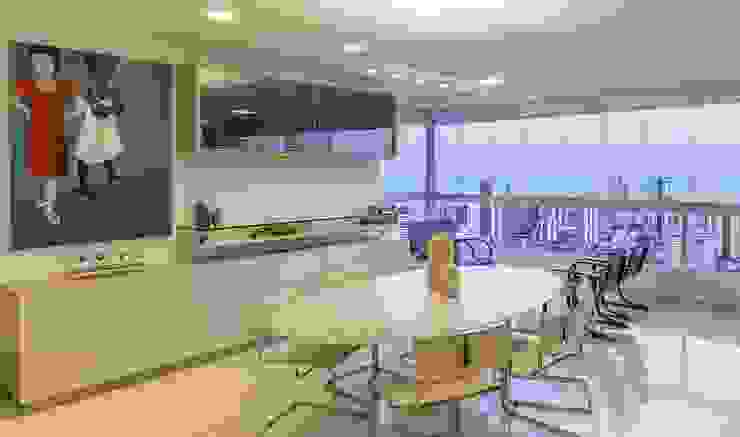 VZ Arquitetas Salle à manger moderne Blanc