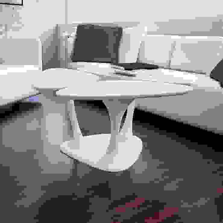 AMANITA, Zad Italy Zad Italy モダンデザインの リビング 天然繊維 白色 サイドテーブル＆トレー