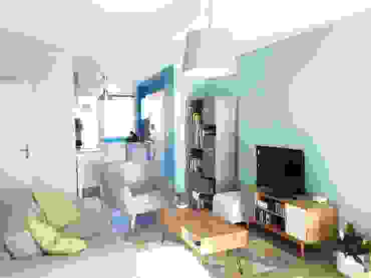Agencement & Couleurs d'un appartement à Balma, Mint Design Mint Design Scandinavian style living room Turquoise