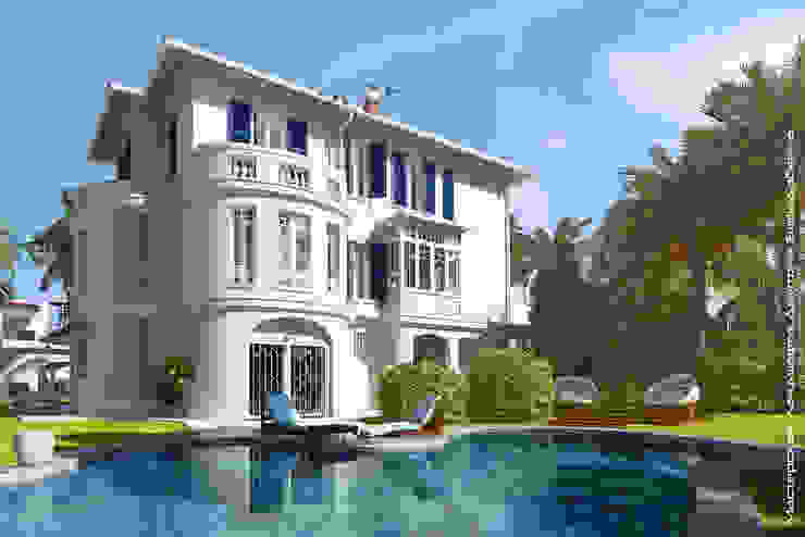 Визуализация экстерьера виллы Мастерская ландшафта Дмитрия Бородавкина Дома в средиземноморском стиле Камень Белый
