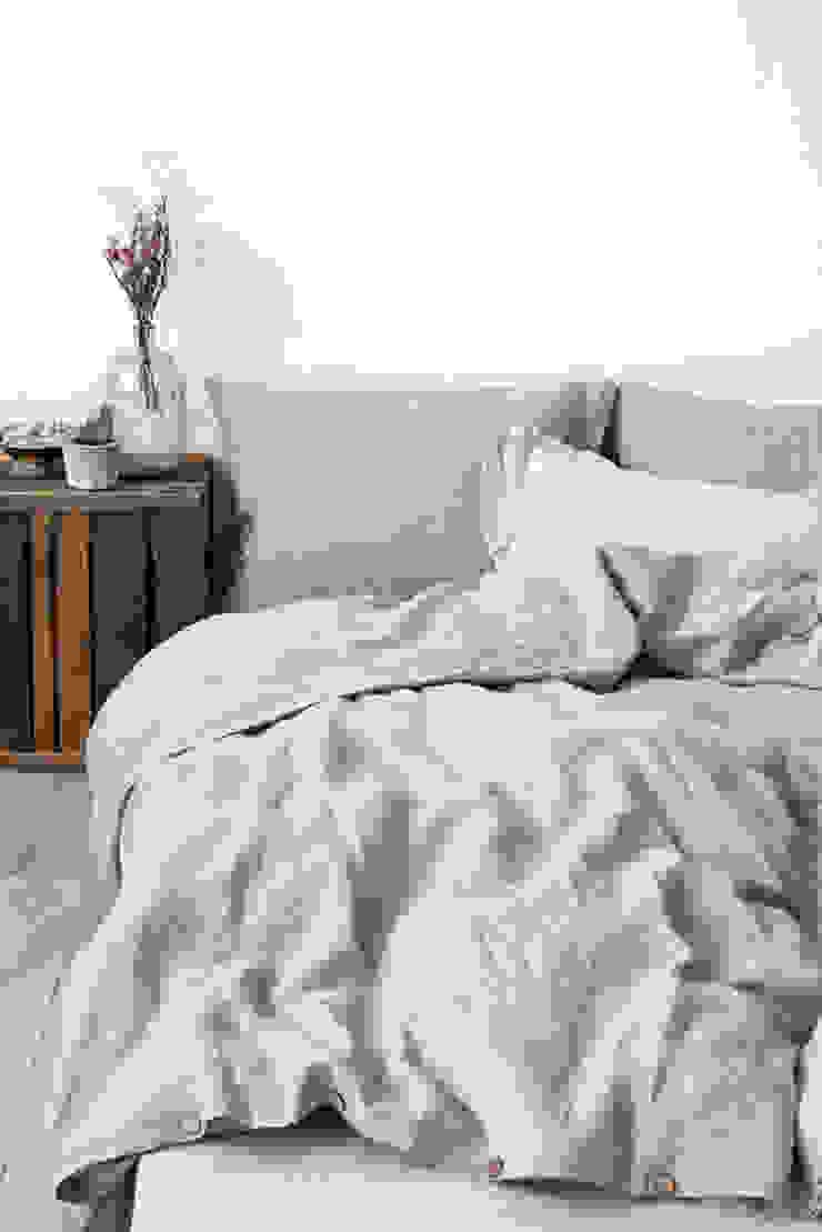 Bettwäsche von Natur Leinen (Linen Tales Deutschland) Skandinavisch Textil Bernstein/Gold