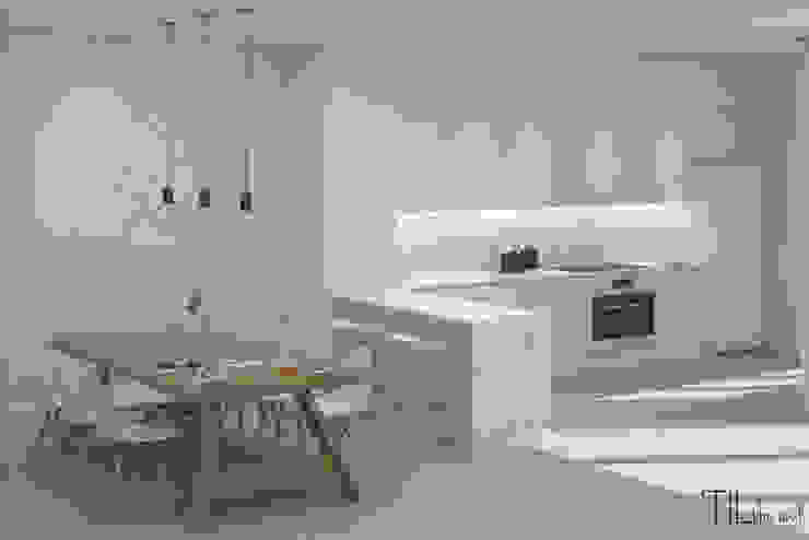 Scandinavian style dining room by Lagom studio Scandinavian Marble