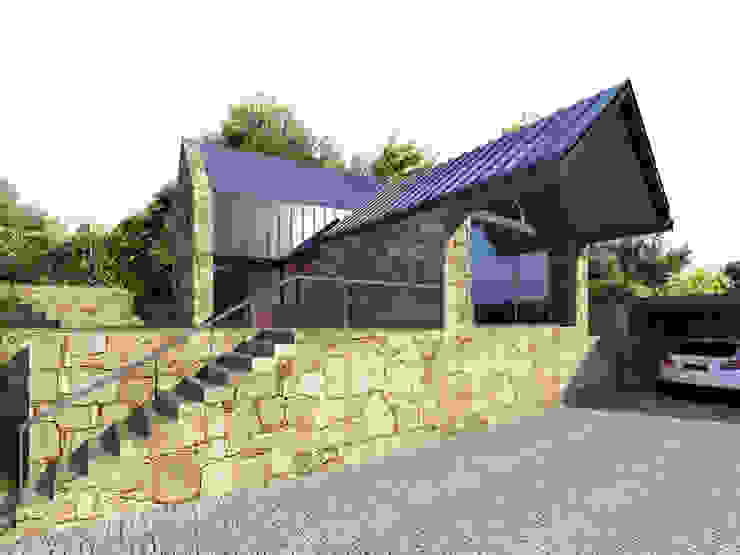 Davide Domingues Arquitecto Case in stile rustico Granito Metallizzato/Argento